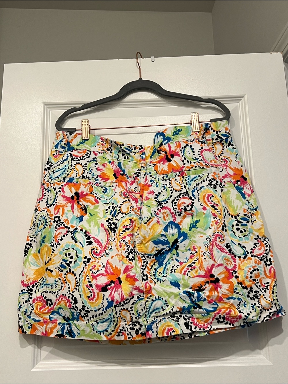 Christopher & Banks White Multicolor Floral Paisley Petite Skort - Picture 9 of 14